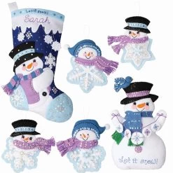 Bucilla Let It Snow Snowman Ensemble Felt & Sequin Kit