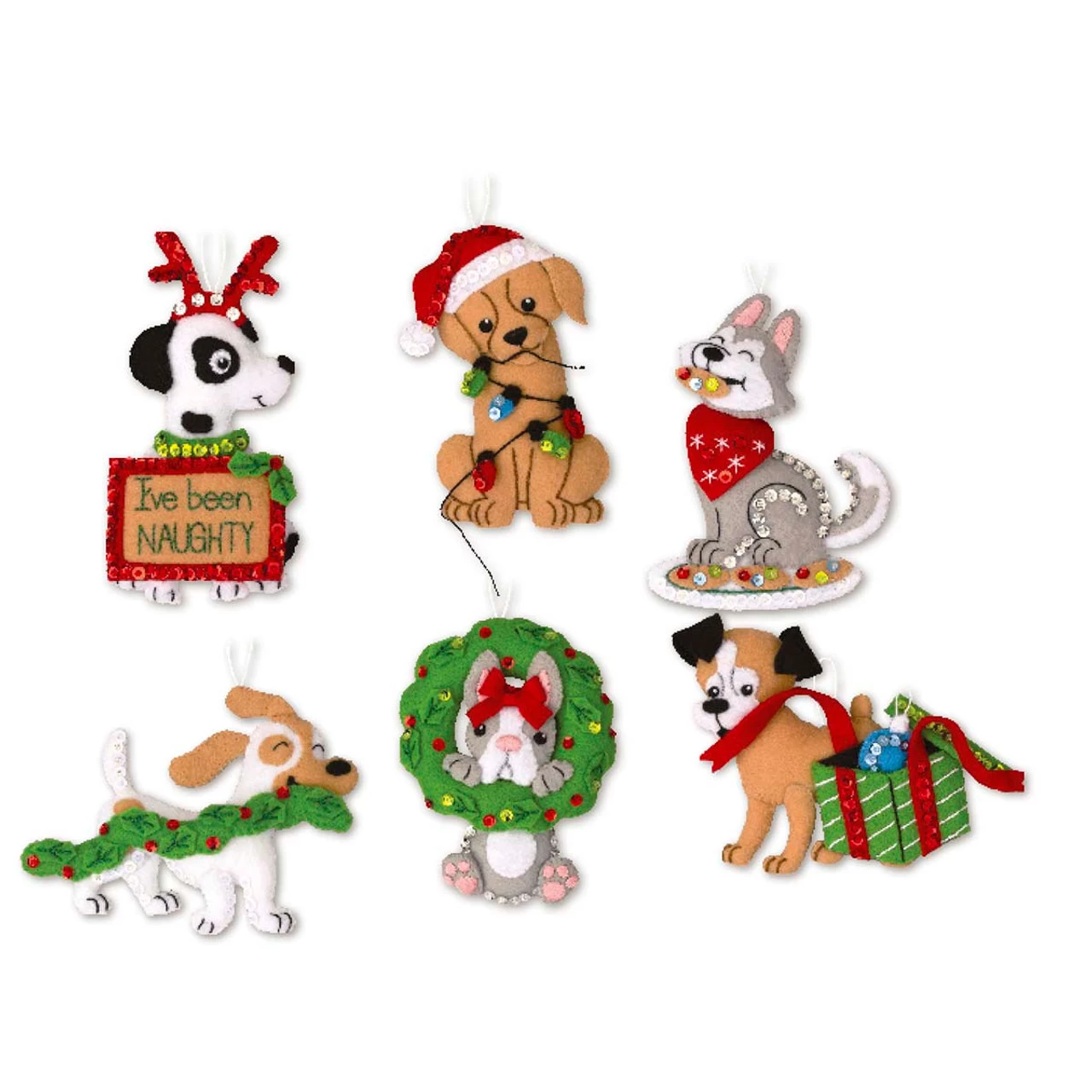 Bucilla Mischievous Puppies Felt & Sequin Kit 1 Bucilla Mischievous Puppies Felt & Sequin Kit