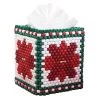 Herrschners Holiday Poinsettia Tissue Box Cover Pony Bead Kit