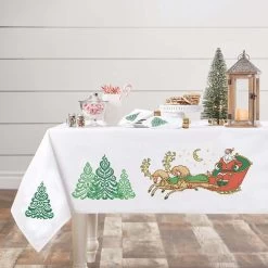 Herrschners Evergreen Tablecloth Stamped Cross-Stitch