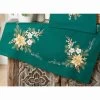 Herrschners Golden Flowers Table Topper Stamped Embroidery Kit