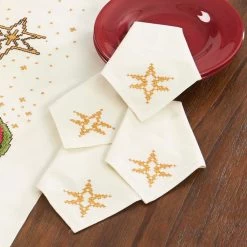 Herrschners Nativity Napkins Stamped Cross-Stitch