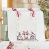 Herrschners Furry Friends Christmas Table Runner Stamped Embroidery Kit