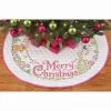 Herrschners Candy Christmas Tree Skirt Stamped Cross-Stitch Kit