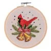 Craftways Cardinal With Bells Hoop Stamped Embroidery Kit