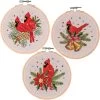 Craftways Christmas Cardinals Hoop Set Stamped Embroidery