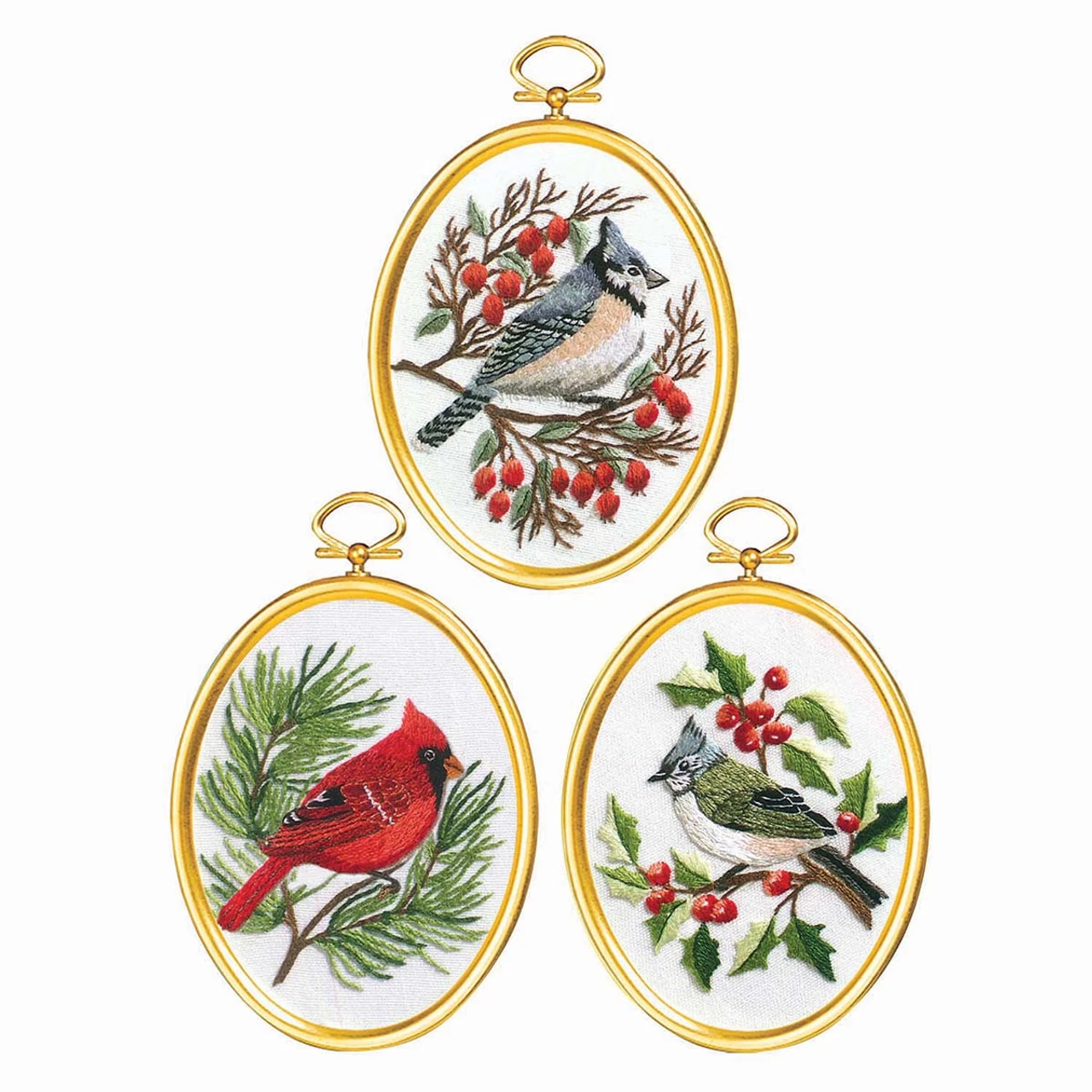 Winter Birds Stamped Embroidery Kit 1 Winter Birds Stamped Embroidery Kit