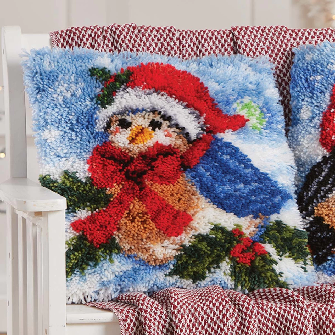 Herrschners Santa Tweets Pillow Latch Hook Kit 1 Herrschners Santa Tweets Pillow Latch Hook Kit