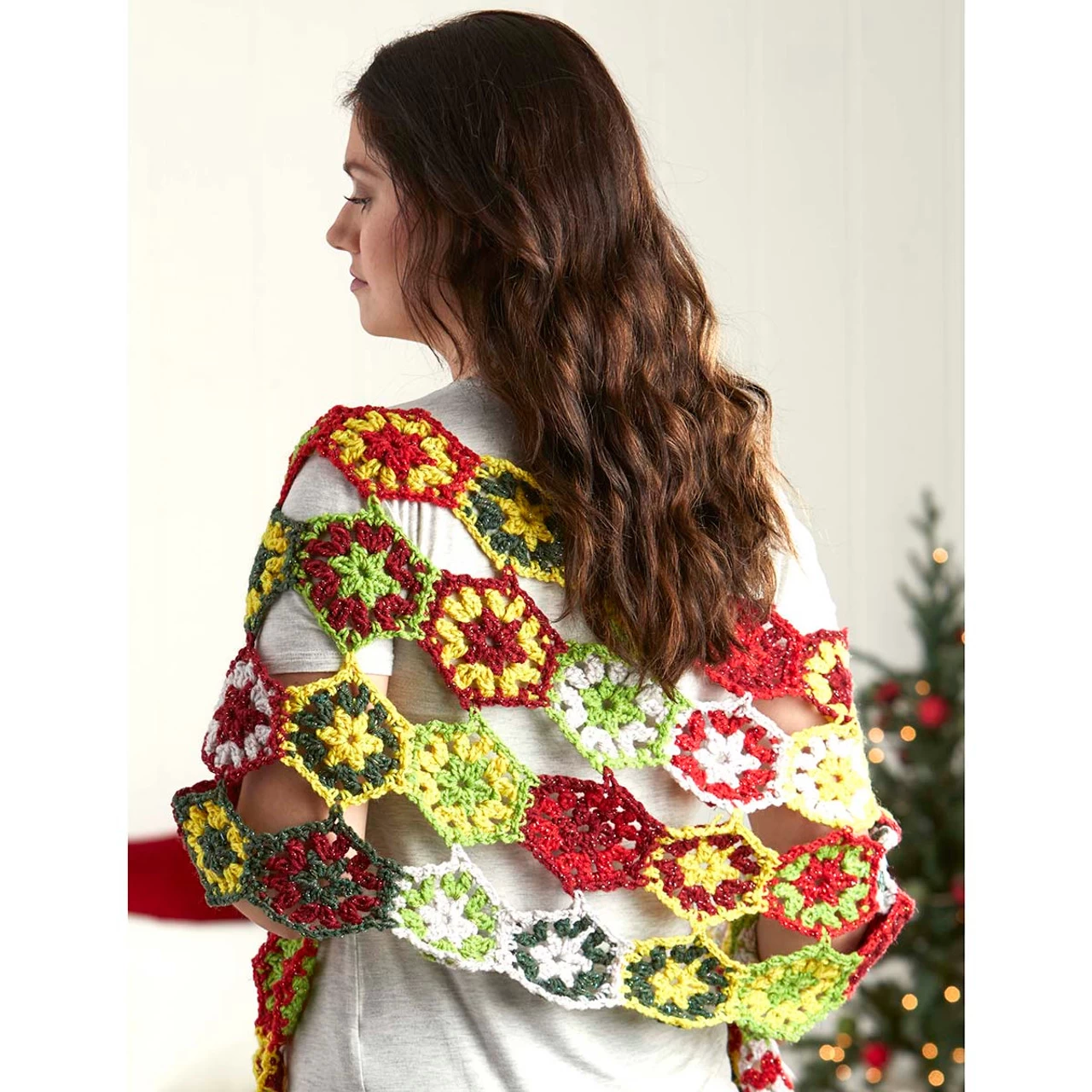 Herrschners Merry & Sparkle Shawl Crochet Kit 2 Herrschners Merry & Sparkle Shawl Crochet Kit - Image 2