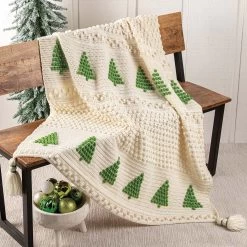 Annie's Filled With Bobbles Christmas Tree Blanket Crochet Kit